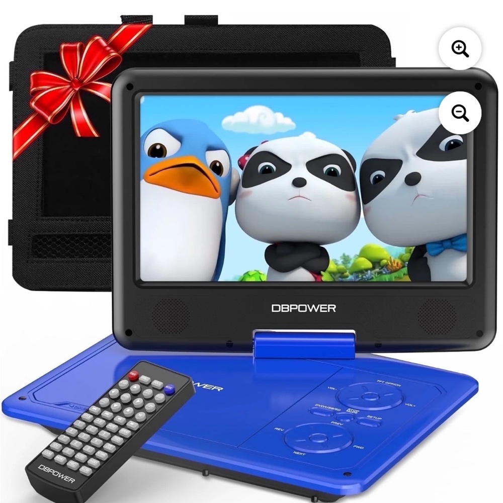 DBPOWER swivel Blue Portable DVD Player